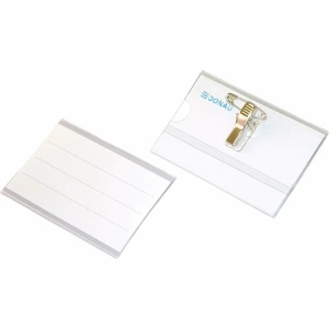 Ecuson cu ac si clips, 58x90 mm, 50 buc/set, DONAU
