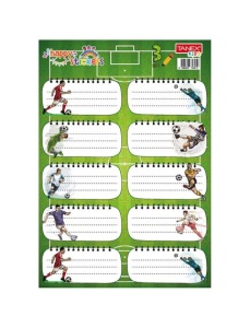 Etichete scolare autoadezive 30 buc/set, fotbal, TANEX