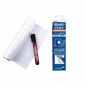 Fflipchart electrostatic A4, 1 marker, 25 coli, matematica, LEGAMASTER Magic Chart - Img 2