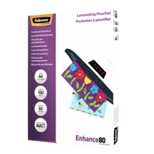 Folie laminare mata A4, 80 microni, 100 buc/top, FELLOWES