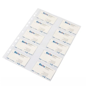 Folie protectie pentru 20 carti de vizita, A4, 120 microni, cristal, 10 buc/set, DONAU