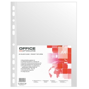 Folii de protectie, A4, cristal, 40 microni, 100 buc/set, OFFICE PRODUCTS