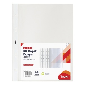 Folii protectie documente, A5, 40 microni, 100 buc/set, NOKI 4835