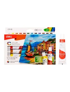 Guase 12 buc/set, 12 ml, DELI Color