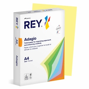 Hartie colorata A4, 80 g/mp, 500 coli/top, galben pastel, REY Adagio