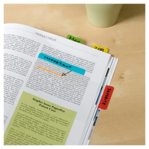 Index plastic transparent, margine color 38 x 25 mm, 4 culori neon STICK'N - Img 2