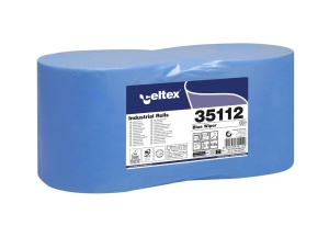 Laveta hartie industriala Celtex 35112, 2 straturi, hartie albastra, 2 role/set