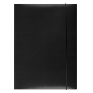 Mapa carton plastifiat, cu elastic, A4, negru, OFFICE