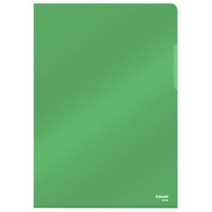 Mapa documente plastic, deschidere in L, 150 microni, A4, 25/set, verde, ESSELTE