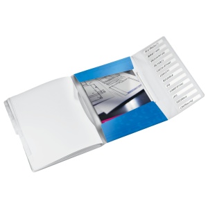 Mapa plastic cu 12 separatoare, A4, 200 coli, albastru, LEITZ WOW - Img 3
