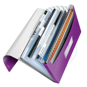 Mapa plastic cu elastic, 6 compartimente, A4, mov, LEITZ WOW - Img 2
