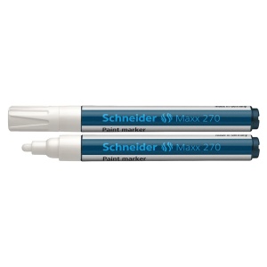 Marker cu vopsea, varf 1-3mm, alb, SCHNEIDER Maxx 270