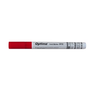 Marker cu vopsea, varf rotund 1-2mm, rosu, Optima Paint 3713 - Img 2