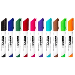 Marker pentru whiteboard, varf rotund 3.0mm, 10 buc/set, KORES - Img 2