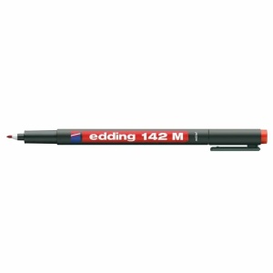 Marker permanent OHP, varf 1 mm, rosu, EDDING 142 M