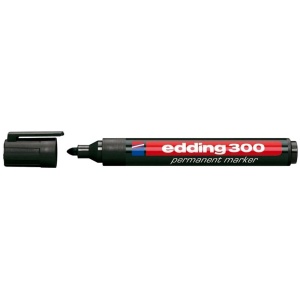 Marker permanent, varf rotund, 1.5-3 mm, negru, EDDING 300