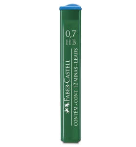 Mine creion mecanic Polymer 0,7 mm HB, 12 buc/set, FABER-CASTELL