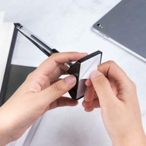 Pix cu suport adeziv si snur, 0.5 mm, negru, DELI - Img 5