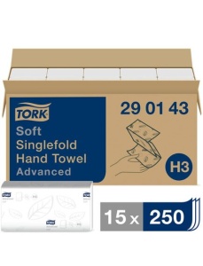 Servetele dispenser in V, 23x22.6 cm, 2 straturi, 250 buc/set, 15 seturi/bax, TORK Soft Singlefold H3