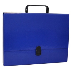 Servieta carton cu maner, 1 compartiment, bleumarin, OFFICE PRODUCTS