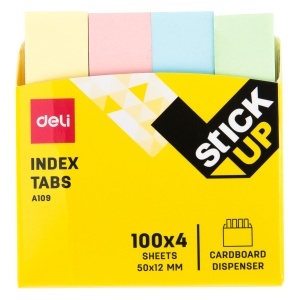 Stick index hartie, 50x12mm, 400 file, 4 culori, DELI - Img 3