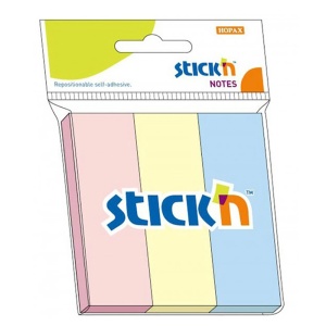 Stick index hartie, 76x25 mm, 3 x 50 file/set, STICK'N Pastel