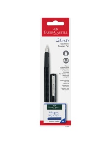 Stilou scolar FABER-CASTELL+ set 6 rezerve, negru