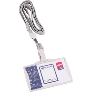 Suport carduri orizontal, cu clips si snur, 85x53 mm, 5744 DELI