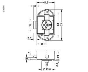 Inchizatoare Push-Lock poate fi actionata dintr-o parte 25 mm, - Img 2