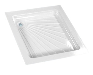 Cadita de dus din plastic, alb, 665 x 655 x 80 mm