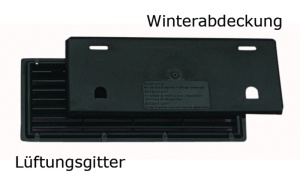Grila de ventilatie 375x150 mm, capac de iarna