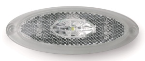 Indicator luminos LED, 12V, 1W, clar, cadru IP67 transparent, cablu de 500 mm