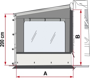 Panou lateral dreapta Side W Pro Shade cu intunecare pentru copertina F45, F80, F65L - Img 3