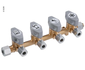 Supapa de inchidere rapida cu 4 cai pentru intrare de 10 mm si iesire de 8 mm