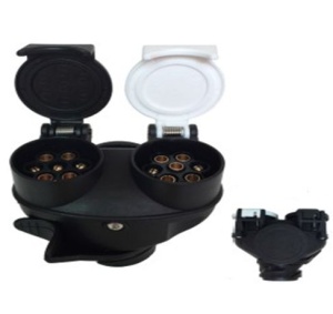 Adaptor priza rulota, remorca, 13 cu 2x7 pini - Img 2