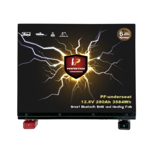Baterie cu litiu Perfektium SERIA PF LiFePO4 12.8V 280Ah Smart BMS cu Bluetooth Baterie sub scaun pentru autocaravana cu incalzitor