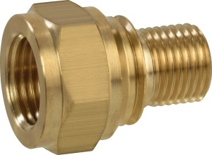 Conector - De la filet tata stanga de 1 4 pana la UNF mama de 5 8 .