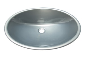 Lavoar incastrabil - oval Material plastic argintiu lucios
