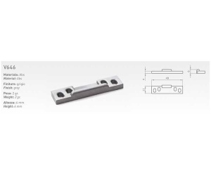Placa de lovitura in ABS, 49x11x4mm