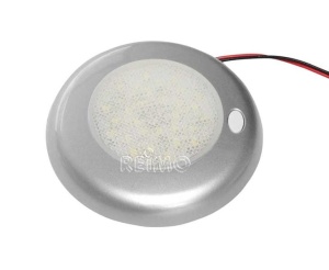 Spot de suprafata, 12LED alb, 6LEDS albastru 12V, rotund, argintiu D: 78mm