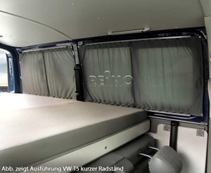 Perdele interior gri exterior negru pentru VW Caddy