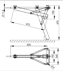 Suport picioare AL-KO normal 800kg, dimensiune de instalare 505mm - Img 2