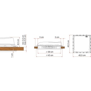 Trapa cu manivela Fiamma Vent 40x40cm culoare: alb - Img 3