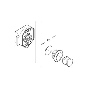 Încuietoare cu zăvor Push-Lock Mini, cu montare aparentă, albă - Img 3