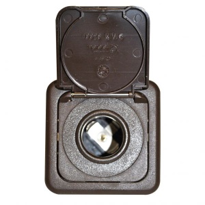 Priza 12V cu rama, maro