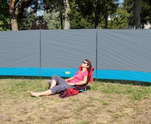 Protectie vant (paravant) cu 3 elemente, 500x140 cm, gri
