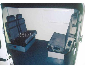 Set complet banca Divan 502, maneta de control pe dreapta, husa cu dungi gri - Img 2