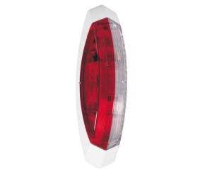 Lumini de degajare rosu alb, placa de baza alba stanga, 122,2x39,2x28,6mm