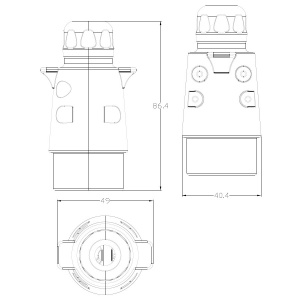 Stecher electric remorca, Fisa cu 7 pini, 12V, Auto, carcasa metal - Img 2