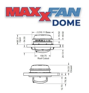 Ventilator 12 V cu LED MaxxFan Dome Plus – capac alb - Img 6